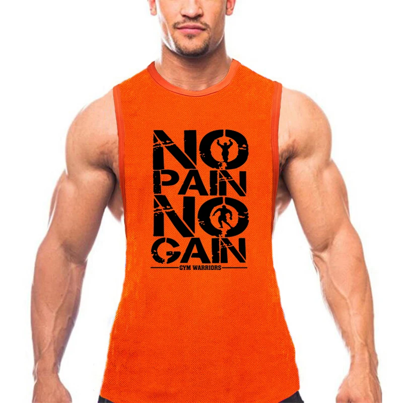 

Gym Muscle Vest Mens Fitness Bodybuilding High Quality Sleeveless T-Shirt Mesh Breathable Running Sports Quick Dry Tank Top