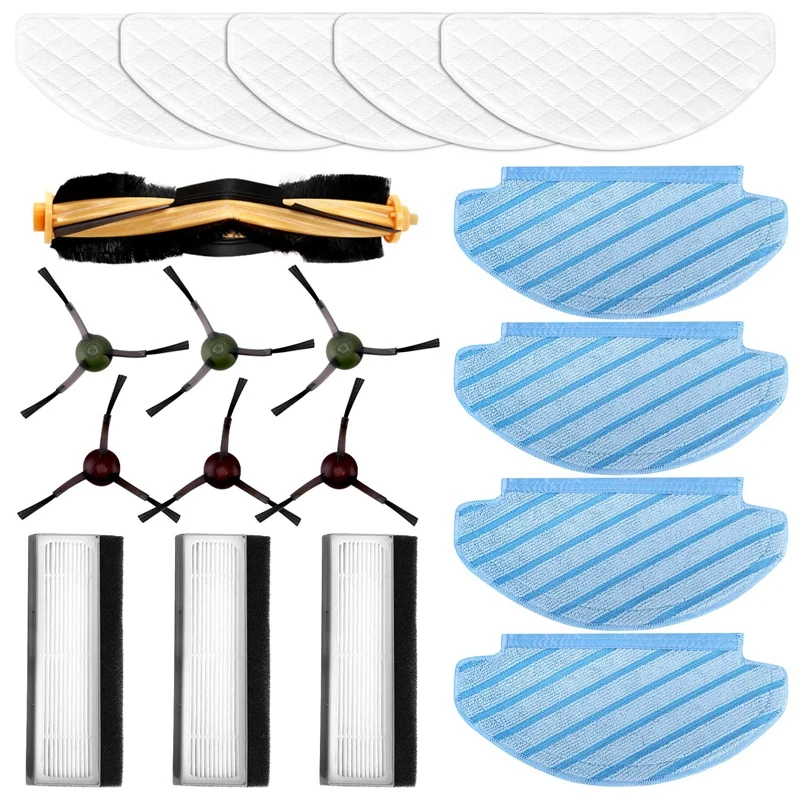 

19Pcs Filter Brush Mop Cloth Set For Ecovacs Deebot Ozmo T8 Vacuum Cleaner Parts Brushes Filter Accessories
