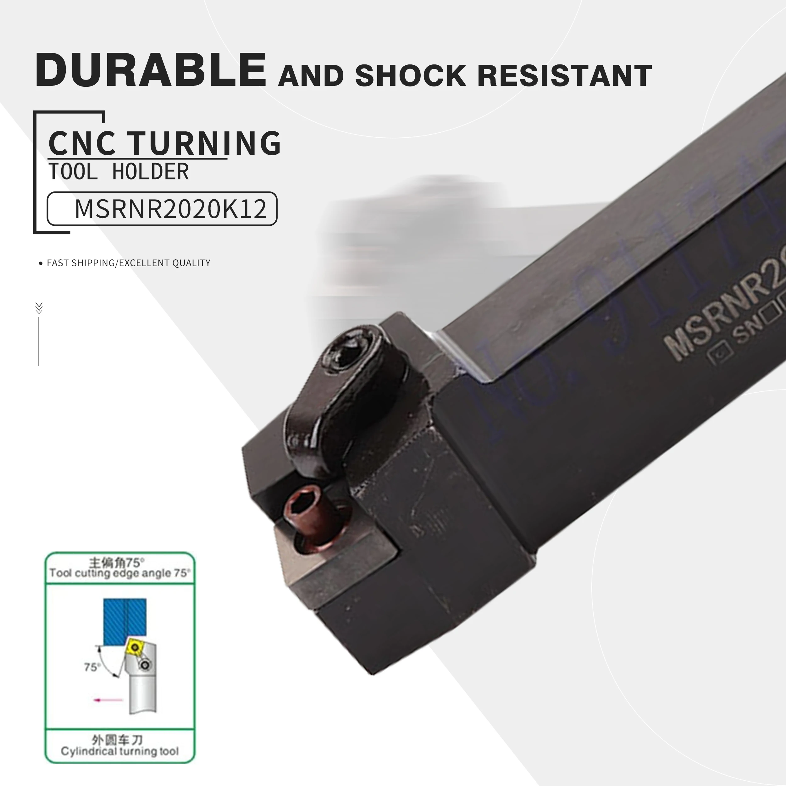 

1pc 75 degree Holder MSRNR1616H12 External Lathe Arbor MSRNR2525M12 CNC Lathe Machining Tools MSRNR2020K12 Lathe Cutting Tools