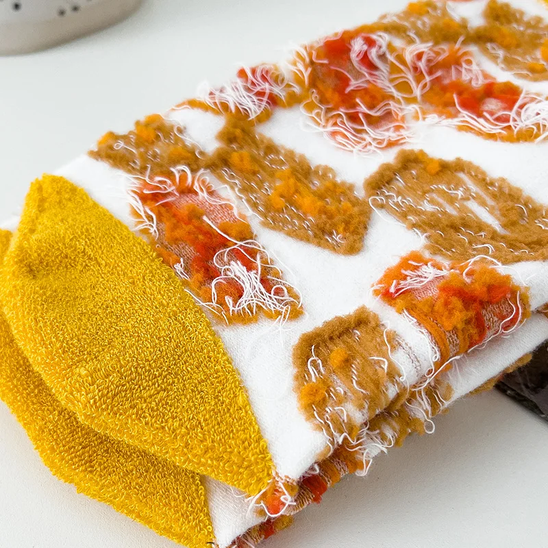 New long tube thickened warm head and terry socks ins wind straight cartoon tide socks