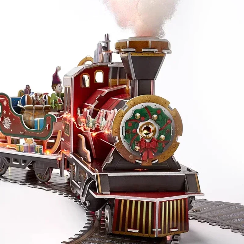 DIY Рождественский поезд наборы деревянных моделей 3D деревянные пазлы на заказ