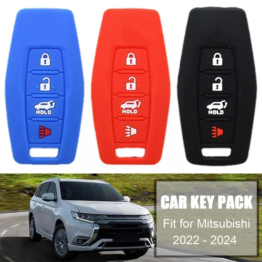 

Silicone Key Holder Keychian Accessories For Mitsubishi Outlander 2022-2024 Car Key Cover Case Key Chain N3C0
