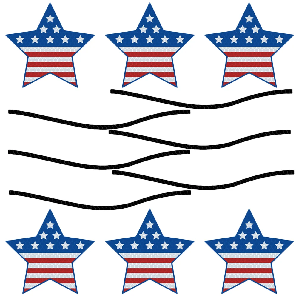 

1 set of Reflective Magnet Stickers Car Refrigerator Garage Doors Independence Day Decors