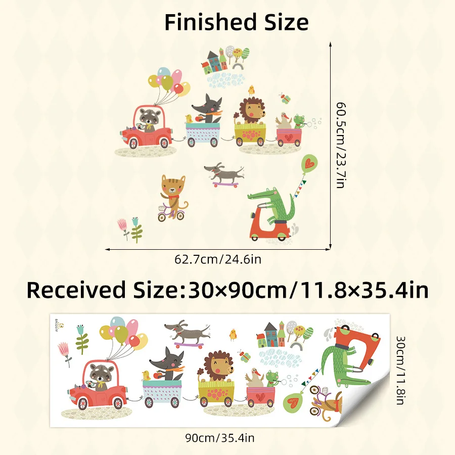 Наклейки на стену с изображением животных поездов вождения автомобиля наклейки