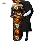 Африканская одежда Bazin для пар, Дашики, женские комплекты из рубашки и юбки, мужские халаты Agbada, костюмы Дашики для вечерние ринки, свадьбы WYQ796