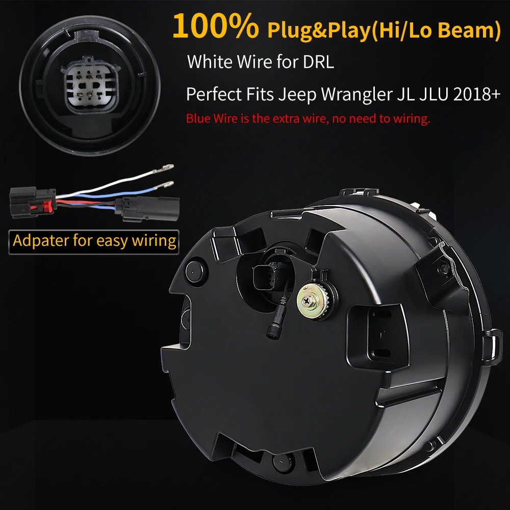 MOVOTOR Blue Tooth Control круглая светодиодная фара с RGB Halo DRL дальнего ближнего света