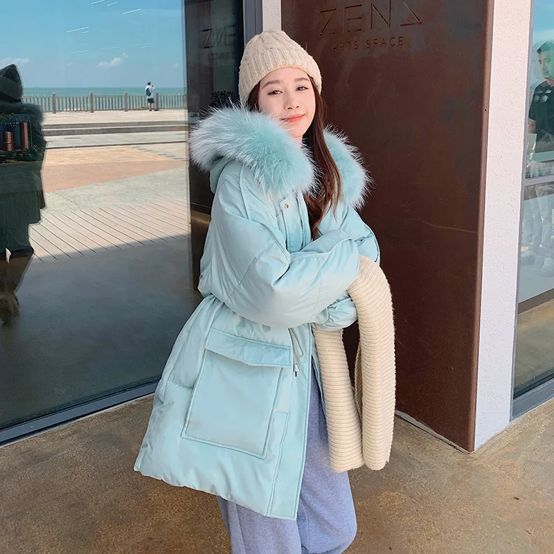 Women Solid Color Casual Fashion Patchwork Thickening Down Jacket Female New Cotton-padded Bread Clothes Coat Winter Loose Short