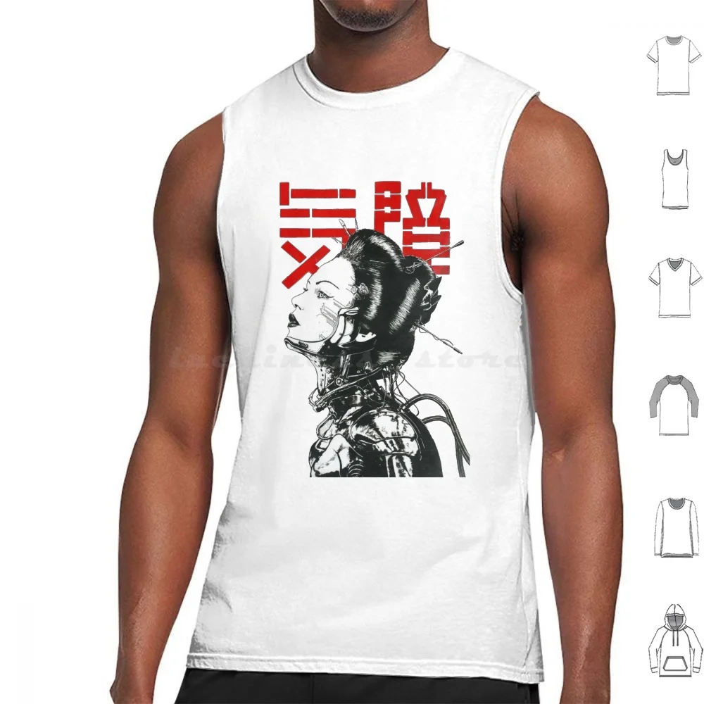 

Vaporwave Japanese Tank Tops Print Cotton Steam Wave Japanese Hipster Future Fashion Urban Style Vaporwave Cyber