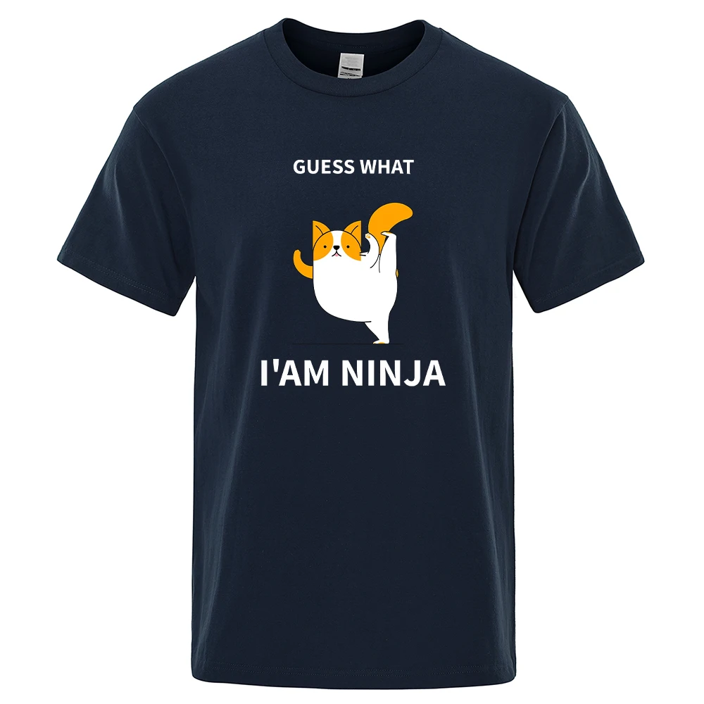 

Guess What I'M Minja Print T Shirt Men Fashion Sweat Tee Clothing Summer Breathable Tops Hip Hop Loose Men T-Shirt Cotton 100%
