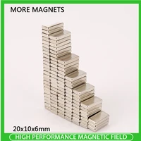250pcs 20x10x6mm n35 ndfeb square super strong neodymium magnet 20mm x 10mm x 6mm block permanent magnets powerful magnets