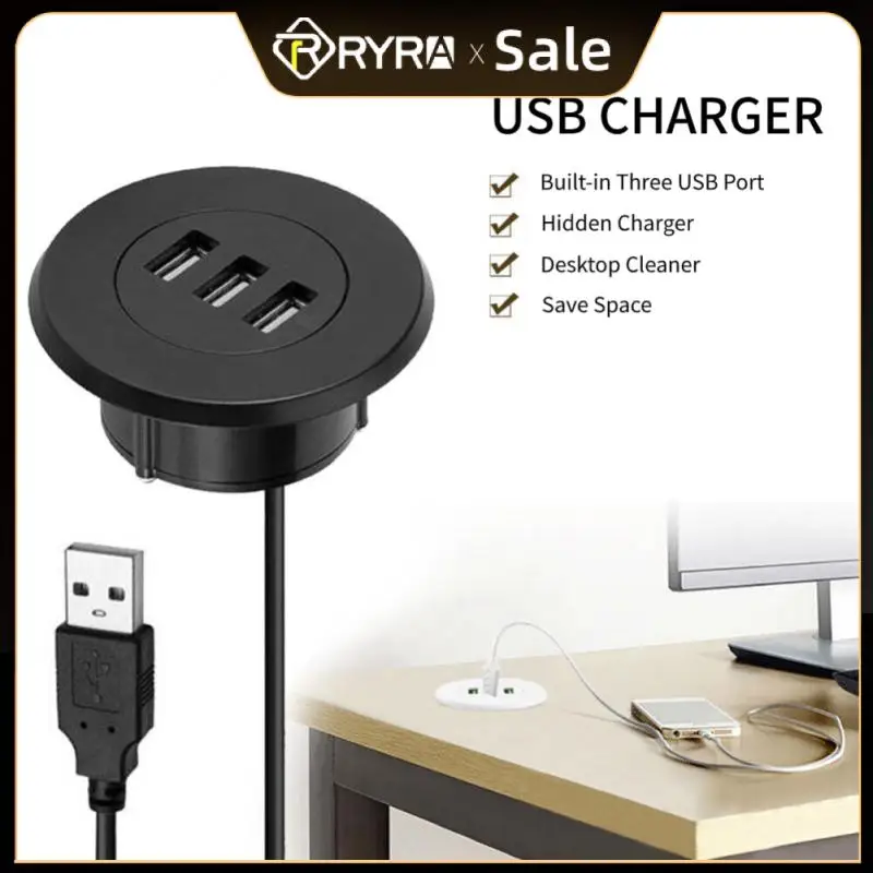 

RYRA втулка отверстие на стол монтаж 3 порта USB 2,0 концентратор для ноутбука ПК компьютера дата передачи данных Зарядка 5 см регулируемый