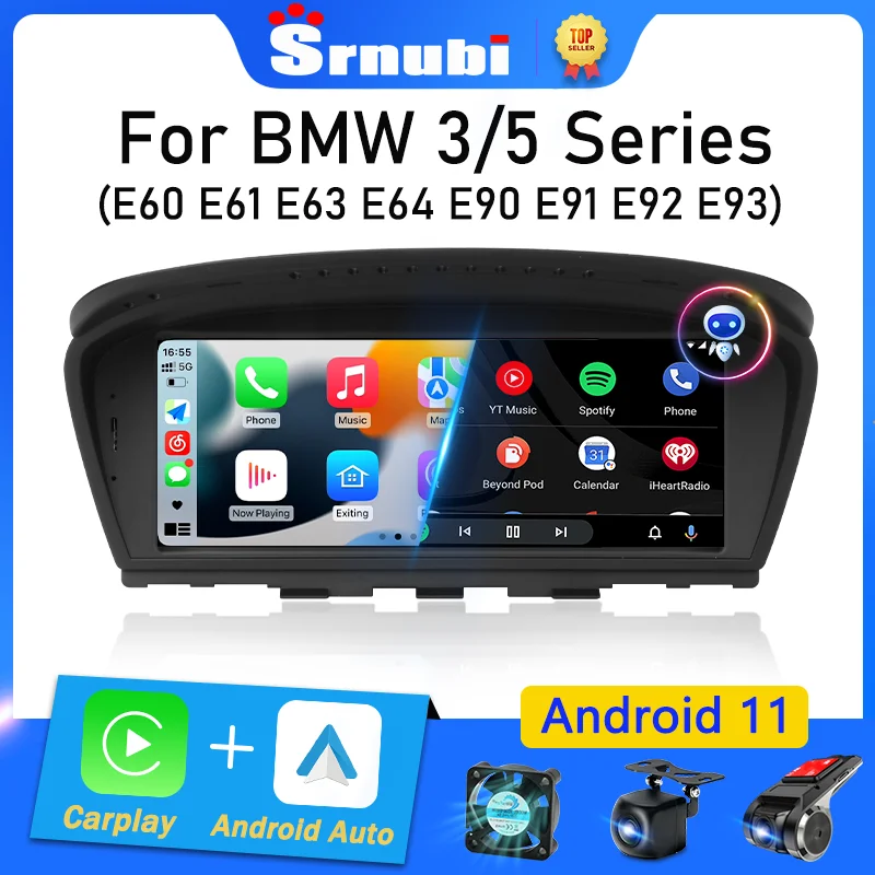 

Srnubi 8.8" Android 11 Car Radio for BMW 5 Series E60 E61 E63 E64 E90 E91 E92 E93 CCC CIC Multimedia Player 2Din Carplay GPS DVD