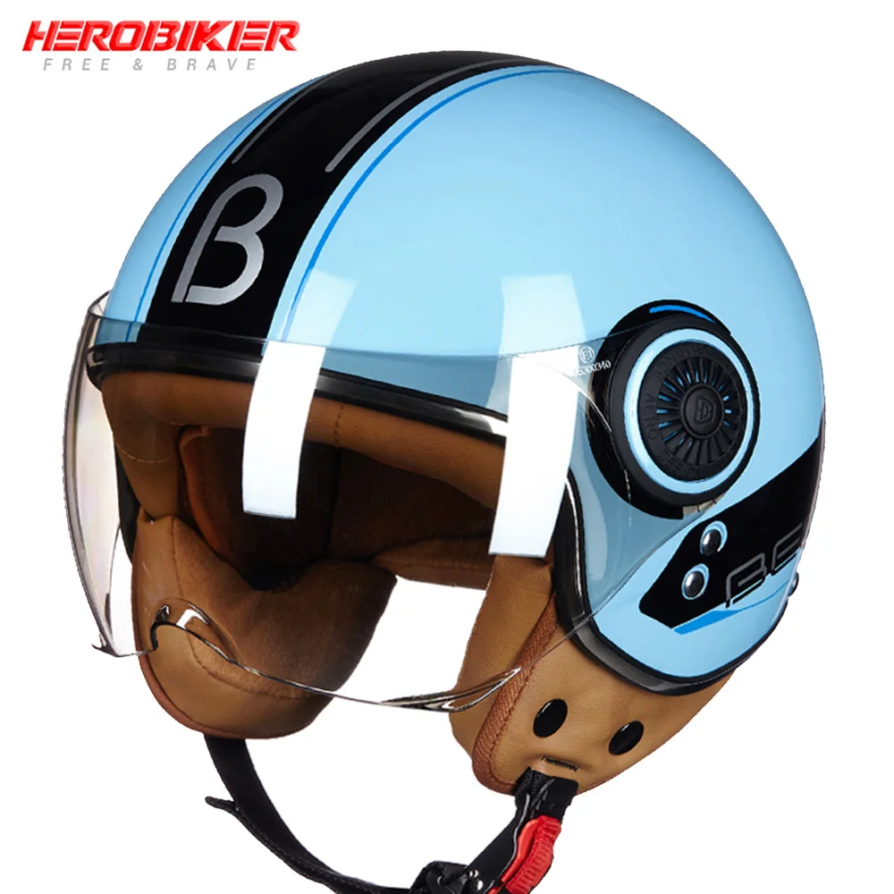 

Мотоциклетный шлем, винтажный, с полуоткрытым лицом, для скутера, мотоциклетный шлем, всесезонный для мужчин и женщин
