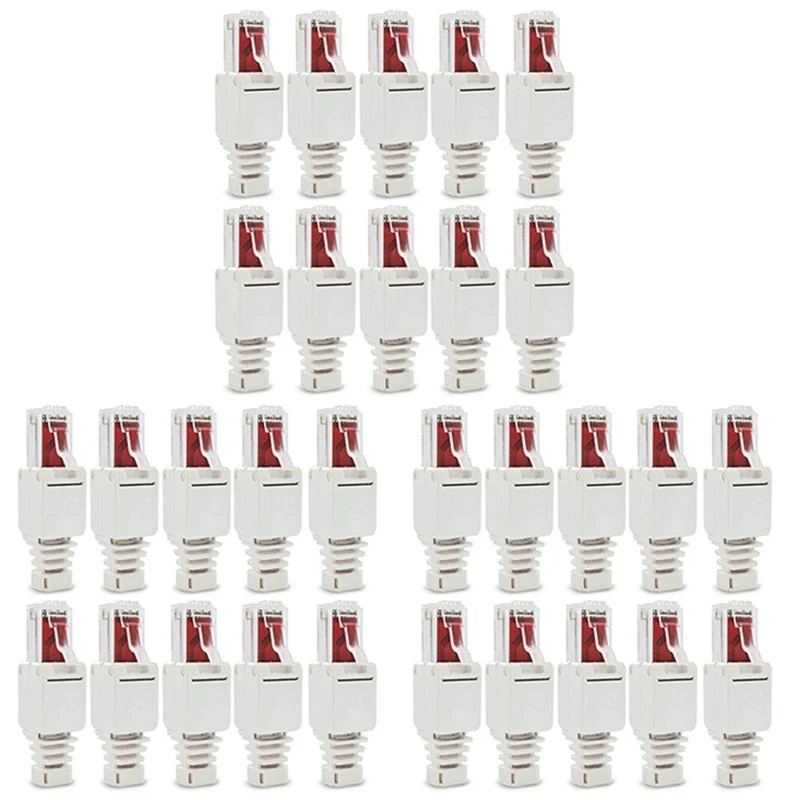 NEW-30PCS сетевой разъем без инструментов RJ45 CAT6 UTP Кабельная вилка CAT5 CAT7 инструмент