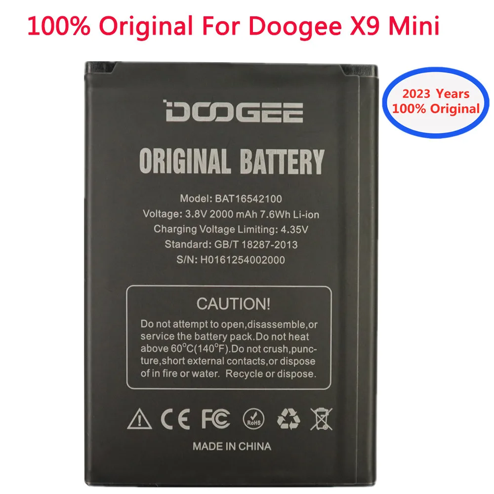 2023 летний оригинальный сменный аккумулятор Для DOOGEE X9 Mini X9Mini BAT16542100 2000 мАч аккумулятор для смартфона
