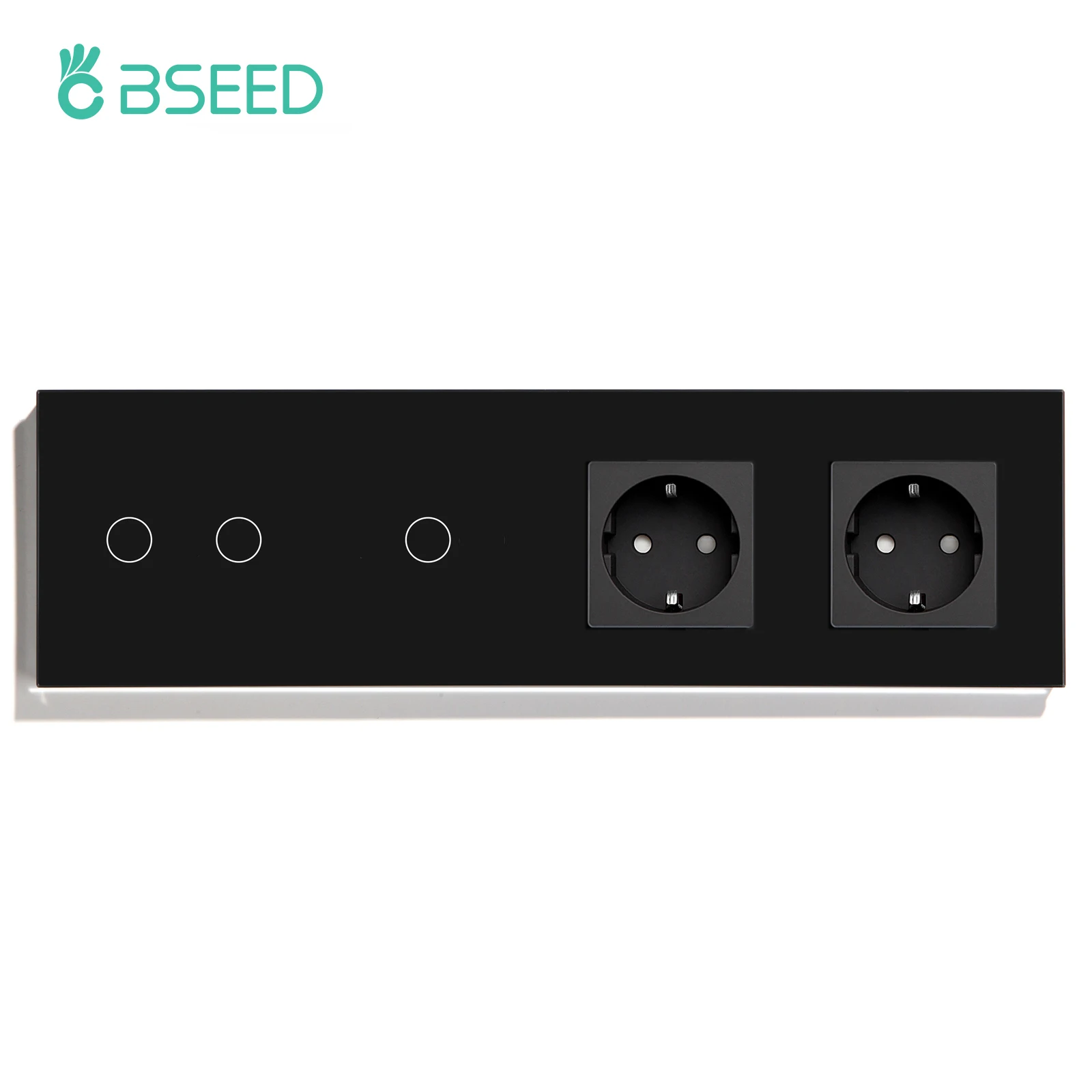 Сенсорные переключатели BSEED 1/2/3 клавиш с розеткой, синяя подсветка