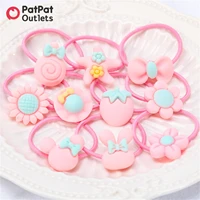 patpat 50 pack baby hair accessories floral bow cartoon decor multicolor elastics hair ties for girls