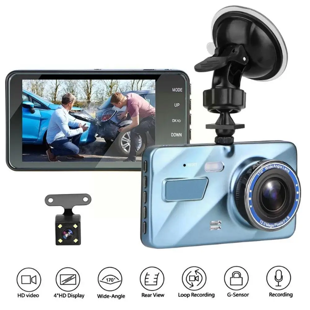 

Car DVR Dash Camera 24H Dash Cam In Car DVR Camera Mirror Lens Recorder Cycle Recorder View Rear Recording Video HD Video D I0M0