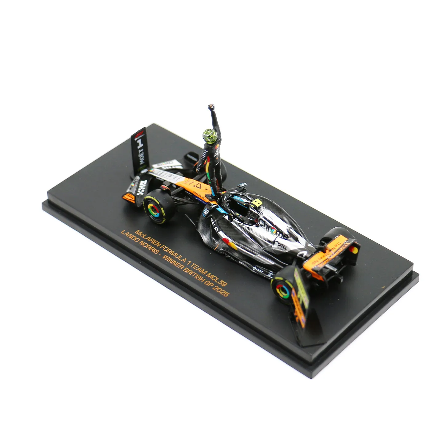 Фото Модель автомобиля Minichamps 1/64 McLaren MCL39, победитель Британского Гран-при 2025 года Ландо Норриса, хромированная ливеринг-покраска, болиды Формулы-1 с фигуркой пилота №2
