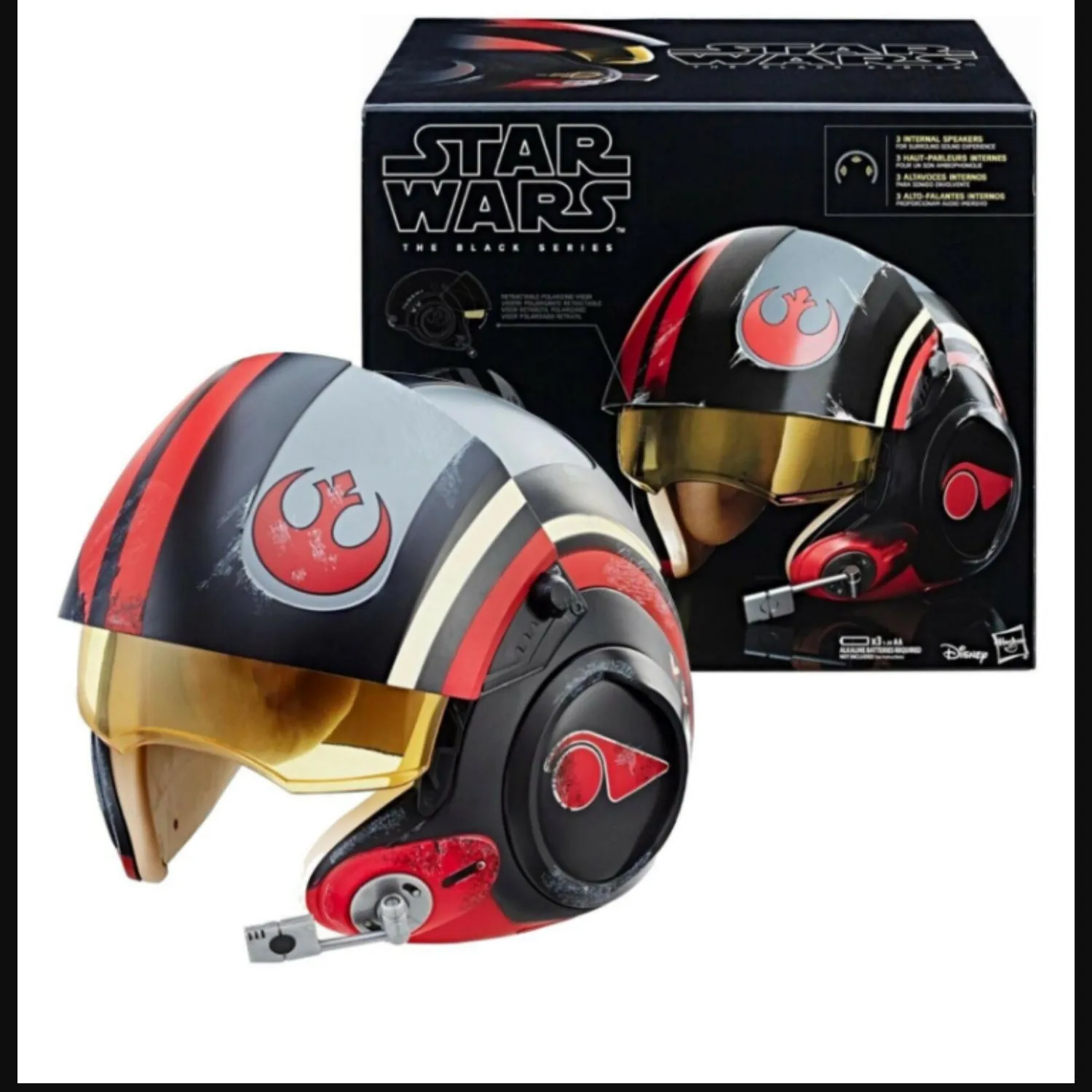 

New Star Wars Poe Dameron Helmet The Black Series Electronic X-wing Pilot Fighter Helmet C1441 With Microphone Halloween Cosplay