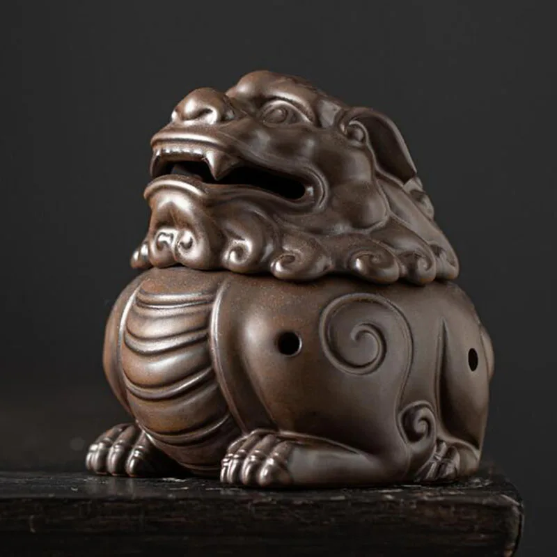 Керамическая горелка для ароматерапии с изображением Льва дракона катушка