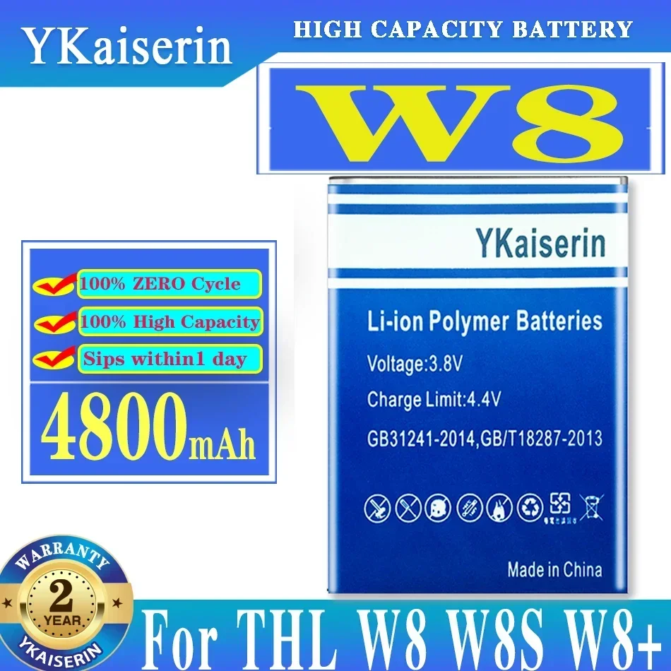 YKaiserin W8 4800 мАч Новый аккумулятор для THL W8S Plus W8Plus Сменный