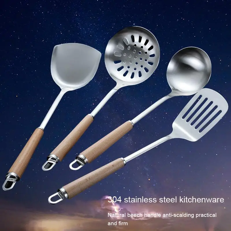 

Premium 304 Stainless Steel Kitchen Utensil Set with Slotted Spoon - The Ultimate Culinary Companion for Every Home Chef