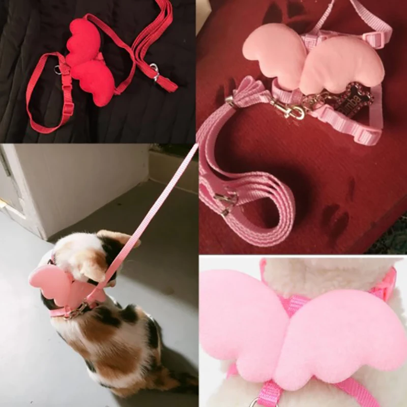 Регулируемый Ошейник-шлейка для кошек и собак дышащий жилет с крыльями ангела