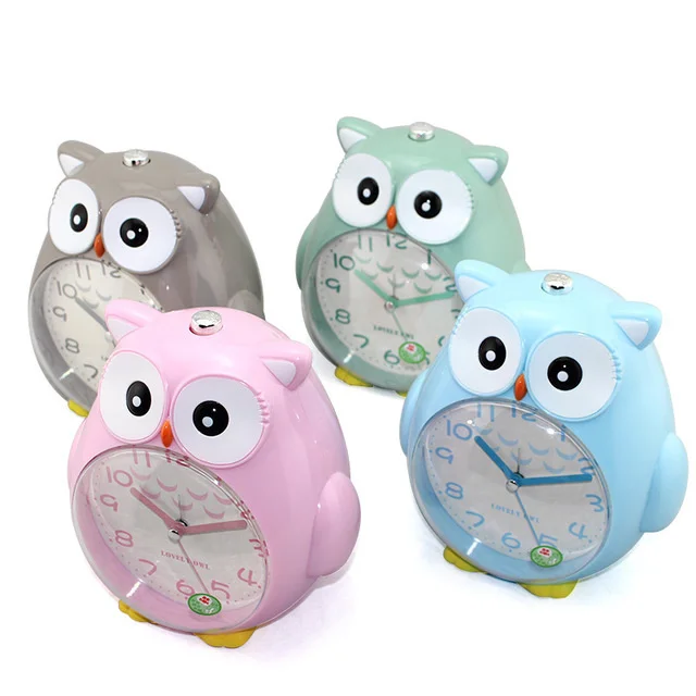 Multifunction Cute owl Alarm Clock Table Watch Luminous function Alarm Clock for Kids Friends Gifts Silent Sweeping movement
