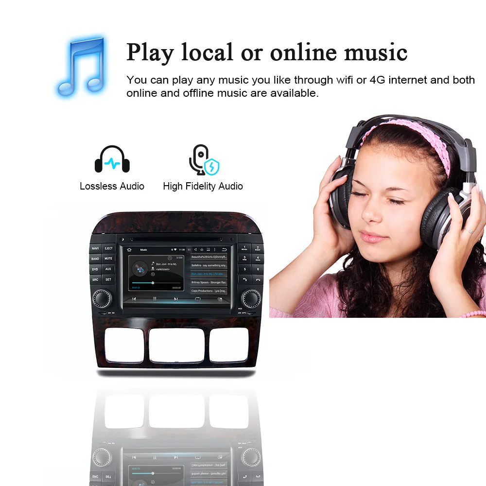 Hualingan for Mercedes Benz S Class W220 S280 S320 S350 S400 S430 S500 S600 AMG 1998-2005 Car Stereo Radio Multimedia CarPlay