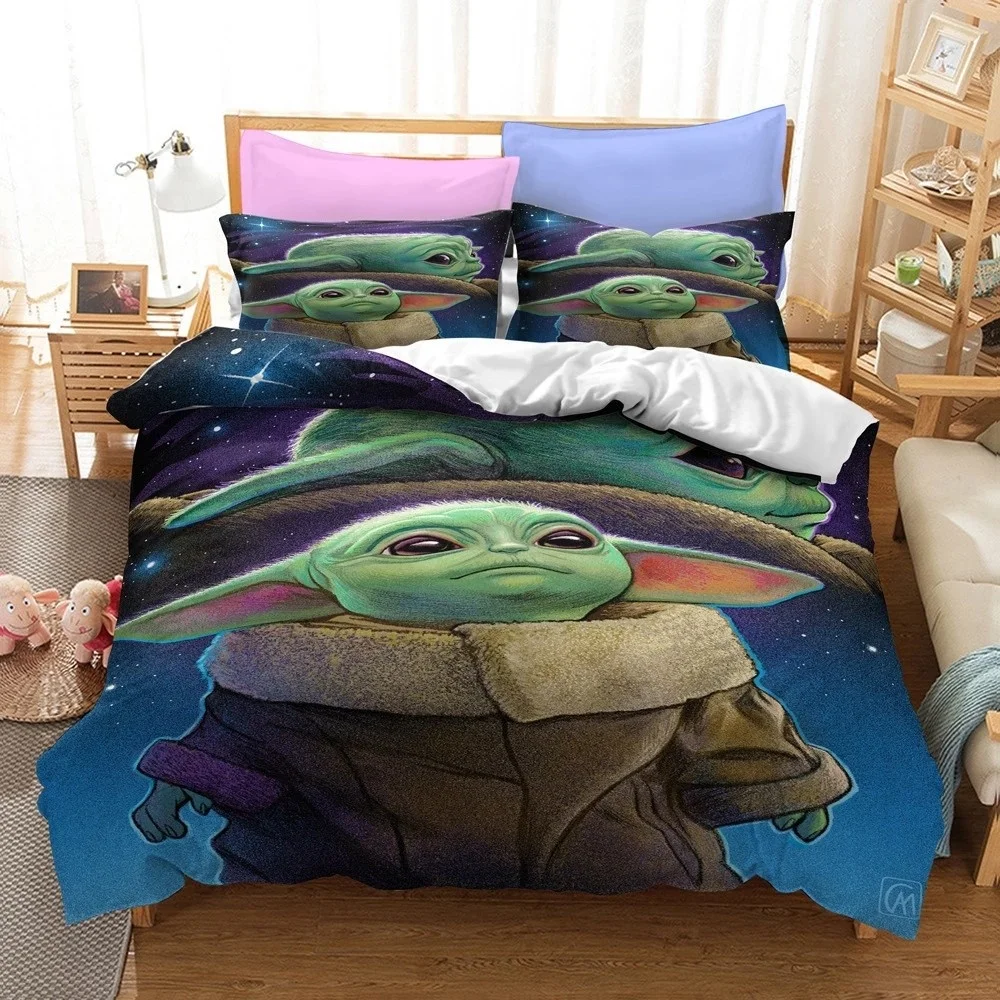 

3D Cartoon Star Wars Baby Disney Yoda Bedding Set Home Textile For Boys Gift Single Queen King Bedding Set Duvet Cover Sets Gift