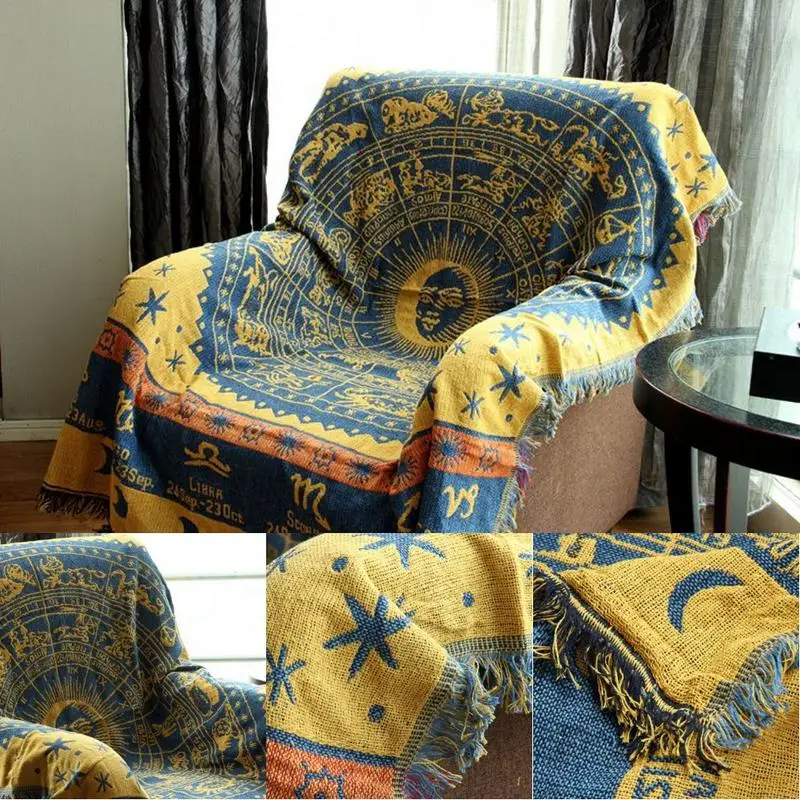 

Одеяло с кисточками и бахромой Рамадан стильное вязаное текстурированное плетеное одеяло в стиле бохо декоративный хлопковый гобелен для ...