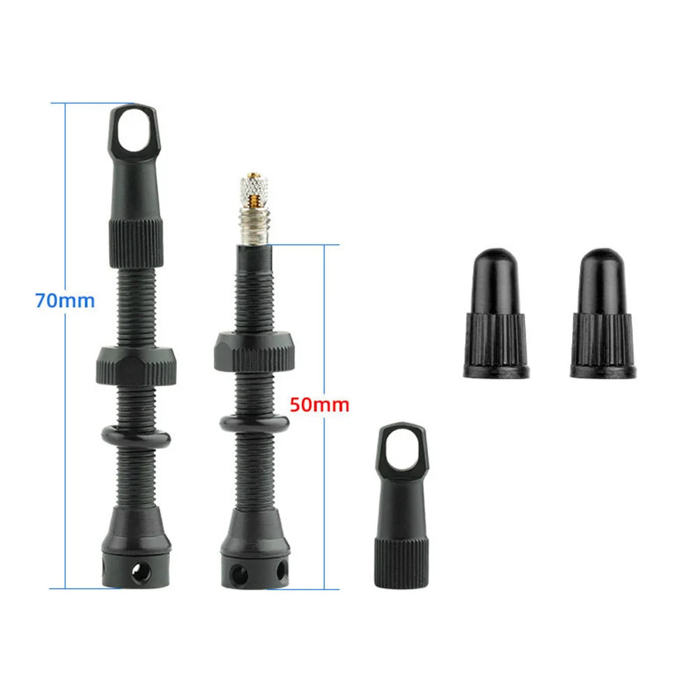 

2pcs Bike Tubeless Valve Stem 70/50mm Presta-Valve With Tool Bicycle Replace Parts Aluminum Alloy Bikes Tire Accessories