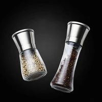 stainless steel pepper grinder manual grinding tool creative glass condiment bottle grinder salt and pepper grinder kitchen