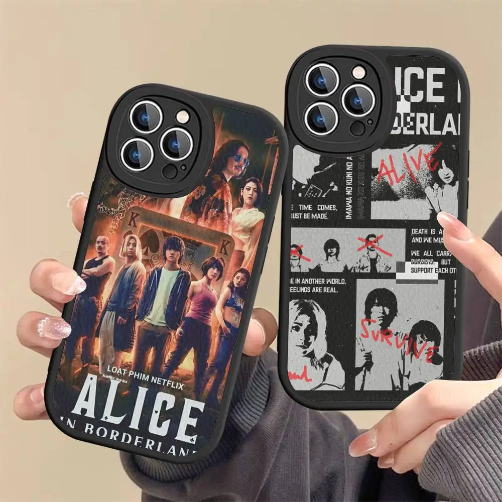 Фото Популярный чехол для телефона A-Alice I-In B-Borderland для iPhone 11, 12, 13, 14, 15, 16 Pro Max Mini Plus, мягкий кожаный чехол №4