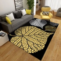 living room rug living room bedroom bedroom home decor black background yellow and white leaves rug painting area rug mat