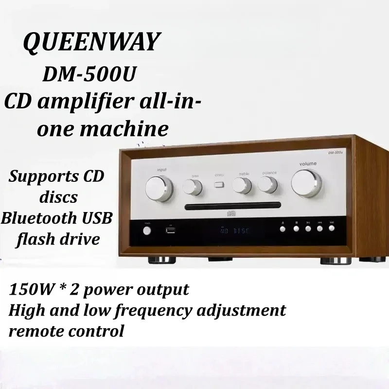 Фото Стереоусилитель DM500 со встроенным CD-плеером, Bluetooth 5.0, USB-входом, Hi-Fi усилитель для домашних акустических систем №3