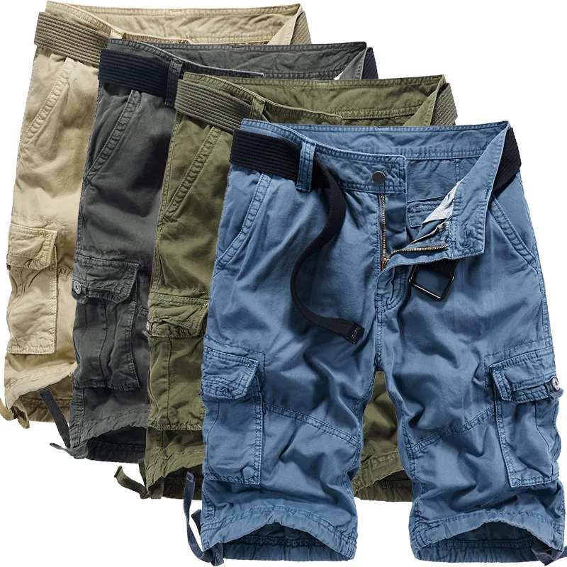 

2022Amazon Foreign Trade Men's Overalls Shorts Multi-Pocket Large Size Fifth Pants Middle Pants Beach Pants Men and Women Pants