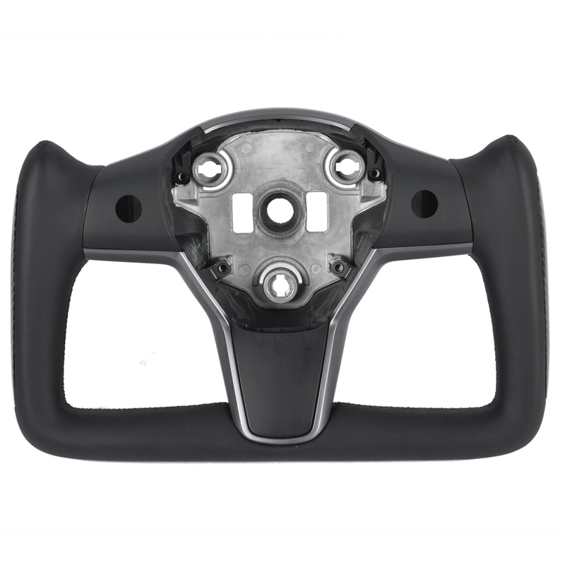 

Чехол на руль с панелью без кнопки для Tesla Model 3, модель Y 2017, 18, 19, 20, 21, 2022, черный, без подогрева