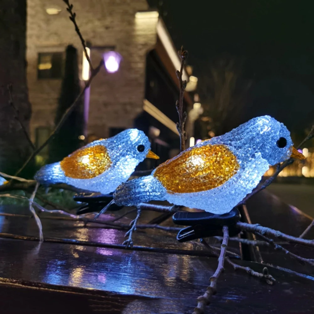 

Garland Lights Decors LED Solar String Light Outdoor Waterproof Bird Clamp Lantern Lamp for Home Wedding Party
