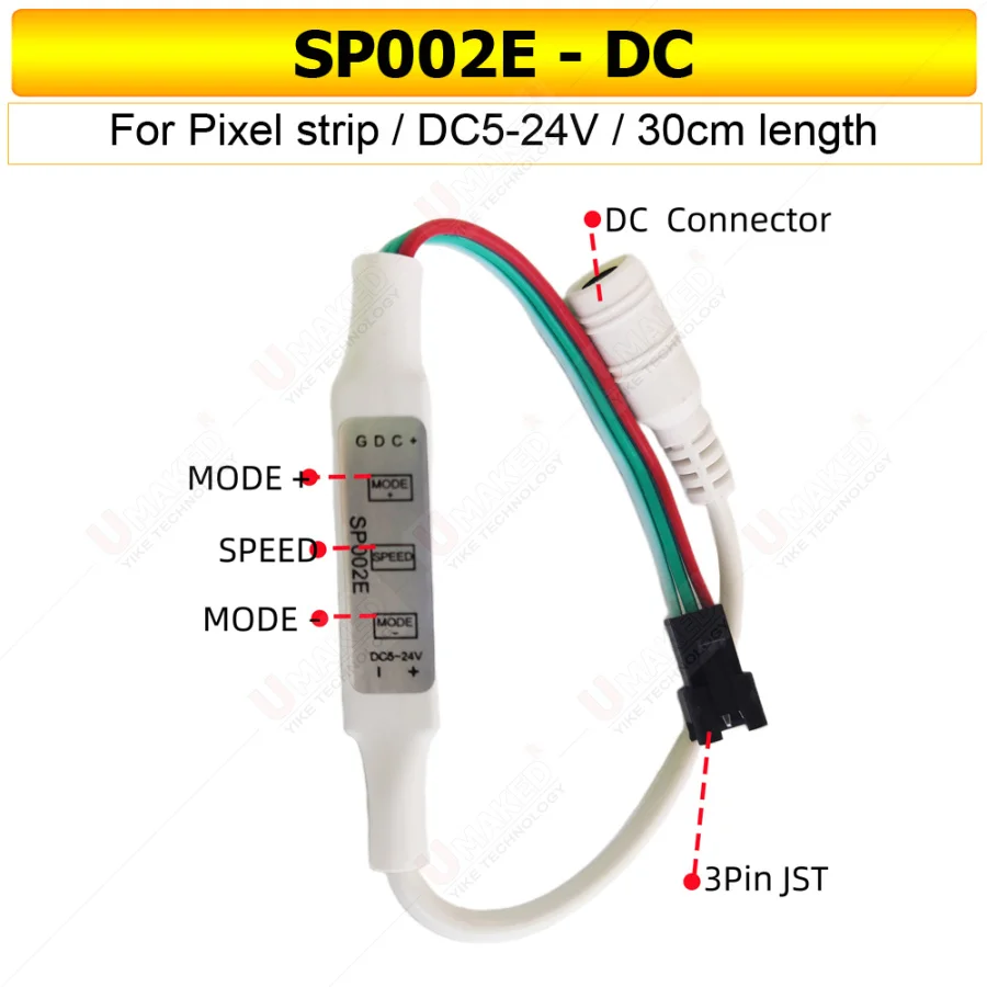 1 шт. SP002E мини-3 клавиши RGB светодиодный контроллер для DC5-24V пикселей Dream Color WS2811 WS2812B