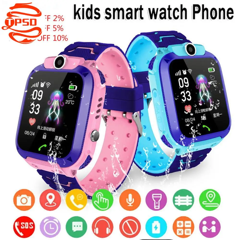 

Q12 Детские Смарт-часы SOS телефон часы Смарт-часы для детей с Sim-картой фото водонепроницаемый IP67 детский подарок для IOS Android Z5S
