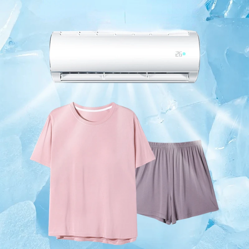 Pajamas Women Summer Short-sleeved Thin Section with Chest Pads Comfortable and High-end Home Suit Can Be Worn Outside Sleepwear