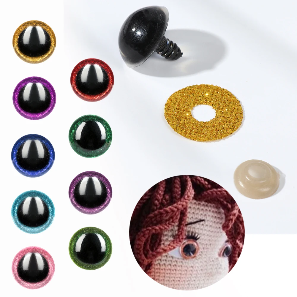 

22 24mm DIY Stuffed Plastic Puppet Round Safety Eyes Glitter Dolls Eyeballs Shinning Doll Eyes Plush Toys Accessories