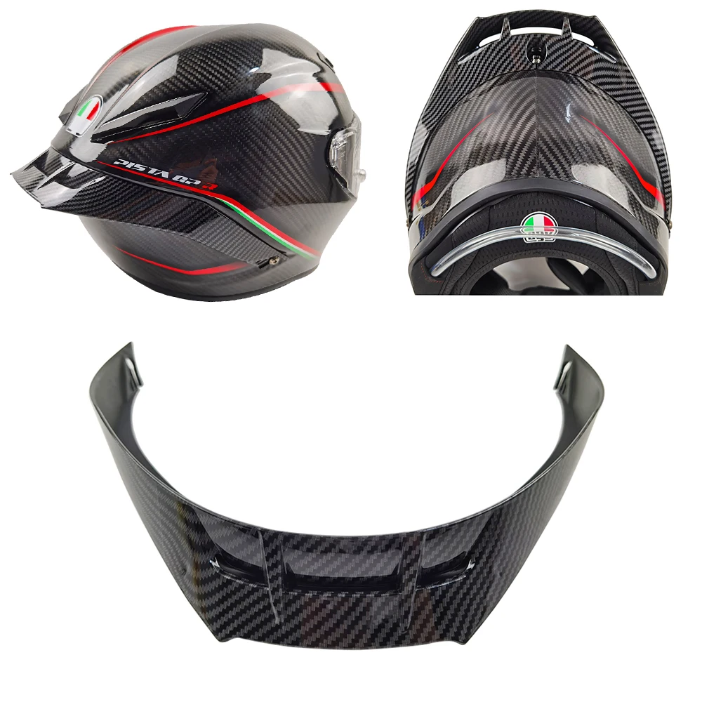 Carbon-look Motorcycle Rear Trim Helmet Spoiler Case For AGV Pista GPR corsa Accessories | Helmets