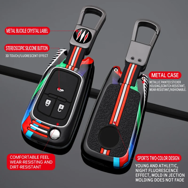 Фото Металлический откидной автомобильный брелок для ключей для Chevrolet Cruze Impala Camaro Garna Equinox Volt Yakista AVEO Impala GMC Terrain брелок №2