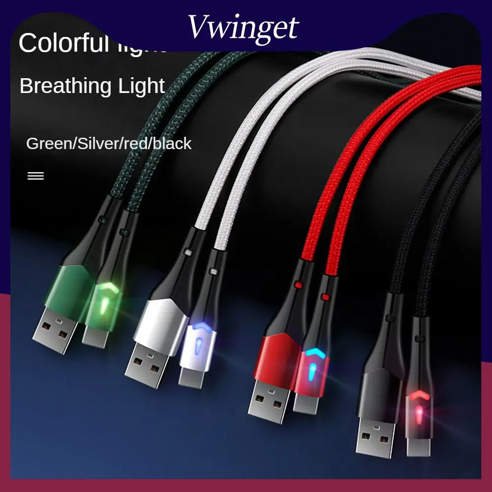 

Colorful Led Photorespiration Light Nylon Braided Flexible And Tensile Pull Charging Cable Corrosion Preventive Data Cable