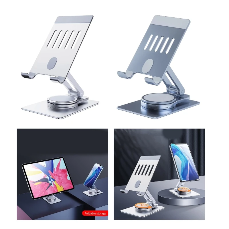 

360° Rotary Foldable Cellphone Tablet Holder Bracket Desktop Aluminum Support
