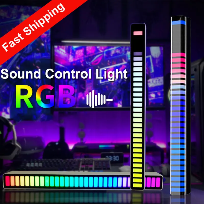 새로운 RGB 음악 사운드 컨트롤 LED 라이트 app 제어 픽업 음성 활성화 리듬 라이트 색상 주변 LED 라이트 바 주변 조명