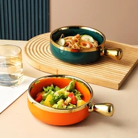 ceramic handle bowl fruit salad bowl emerald phnom penh handle bowl light luxury home creative breakfast bowl dinnerware set